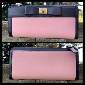 Kate Spade Tullie Bow Lock Mayfield Pink Wallet
